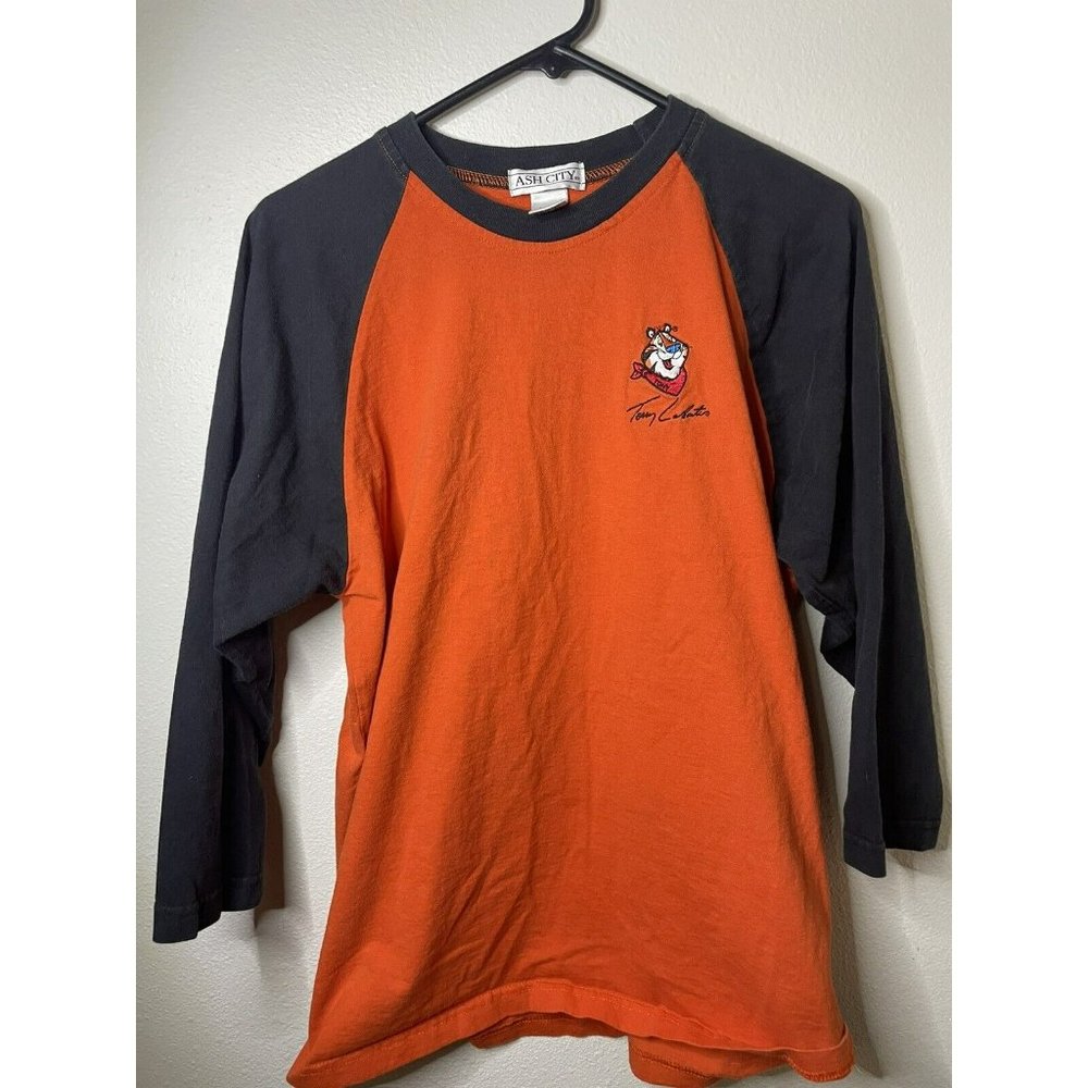 Ash City Terry Labonte Tony The Tiger Baseball 3/4 T Shirt size Md orange/Black